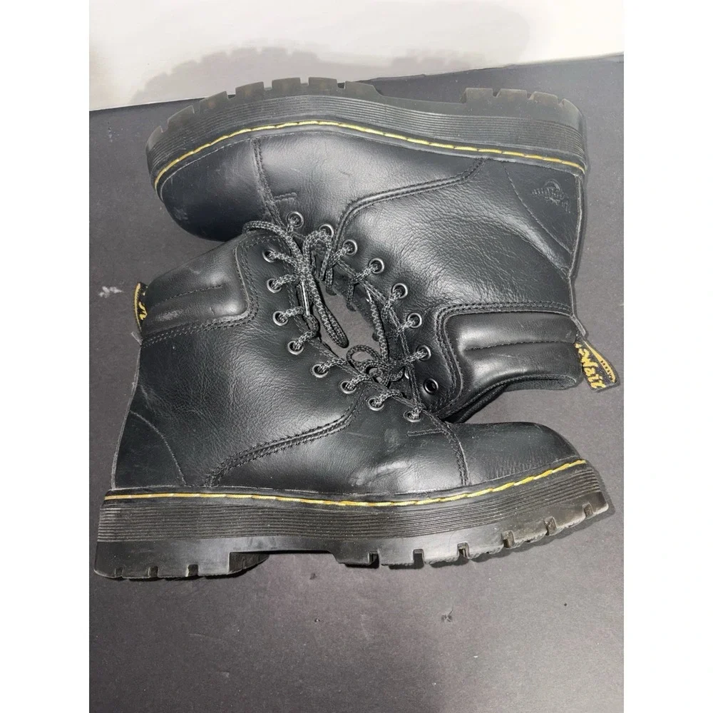 Dr. Doc Martens Steel Toe Boots Womens 7 US Black Leather ASTM F2413-18